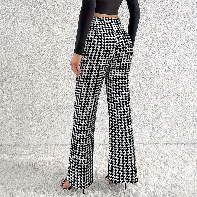 Pantaloni eleganti pied-de-poule