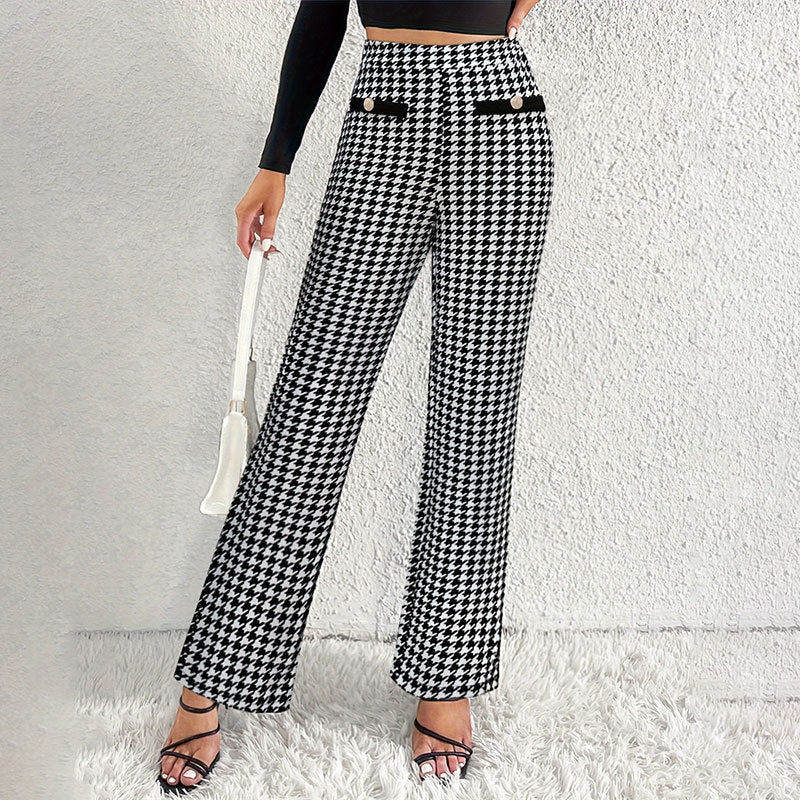 Pantaloni eleganti pied-de-poule