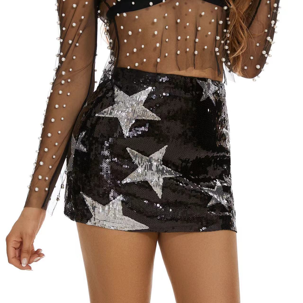 Minigonna stars con paillettes