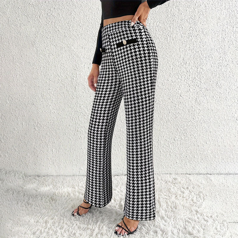 Pantaloni eleganti pied-de-poule