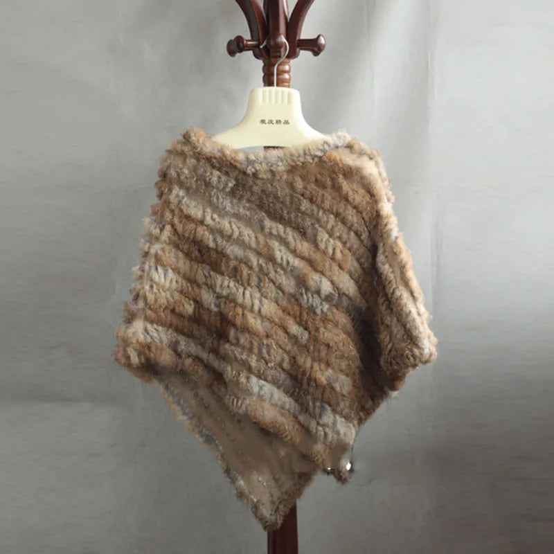 Poncho di Pelliccia sintetica