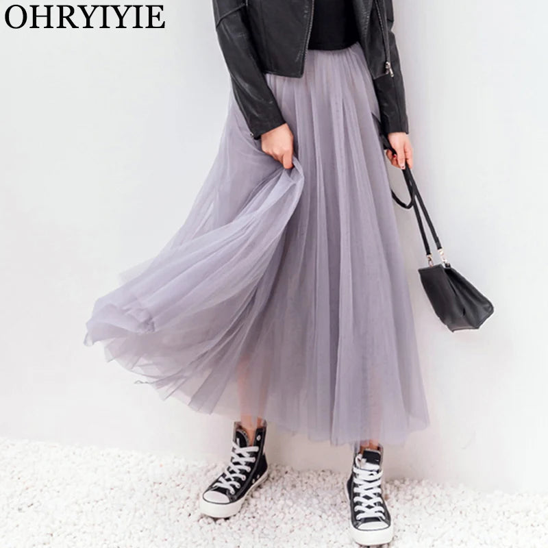 Long Tulle Skirt