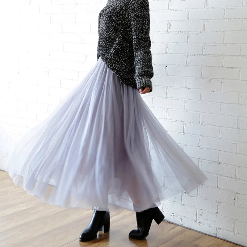 Long Tulle Skirt