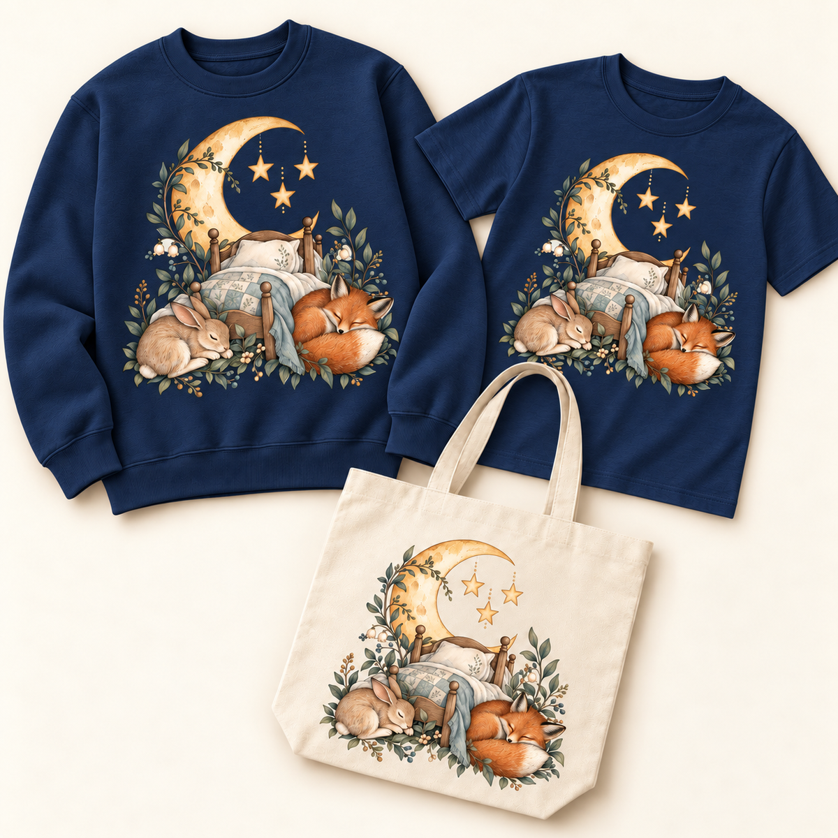 Storybook — Bedtime Woodland — Navy apparel preview