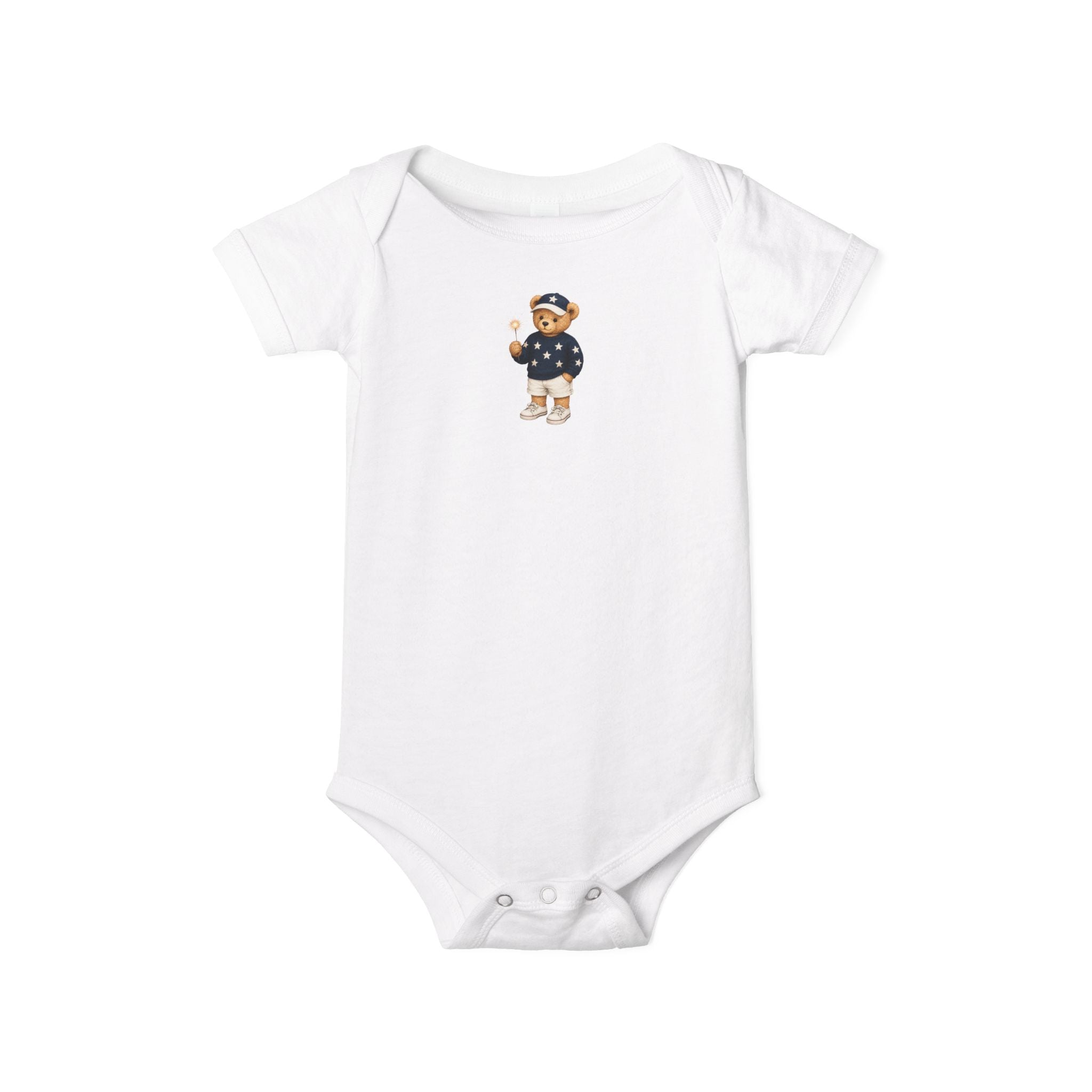Baby Bodysuit with Nautical Teddy Bear Graphic — Newborn One-Piece