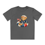 Patriotic Teddy Bear Floatie Youth T-Shirt | American Flag Kids Tee