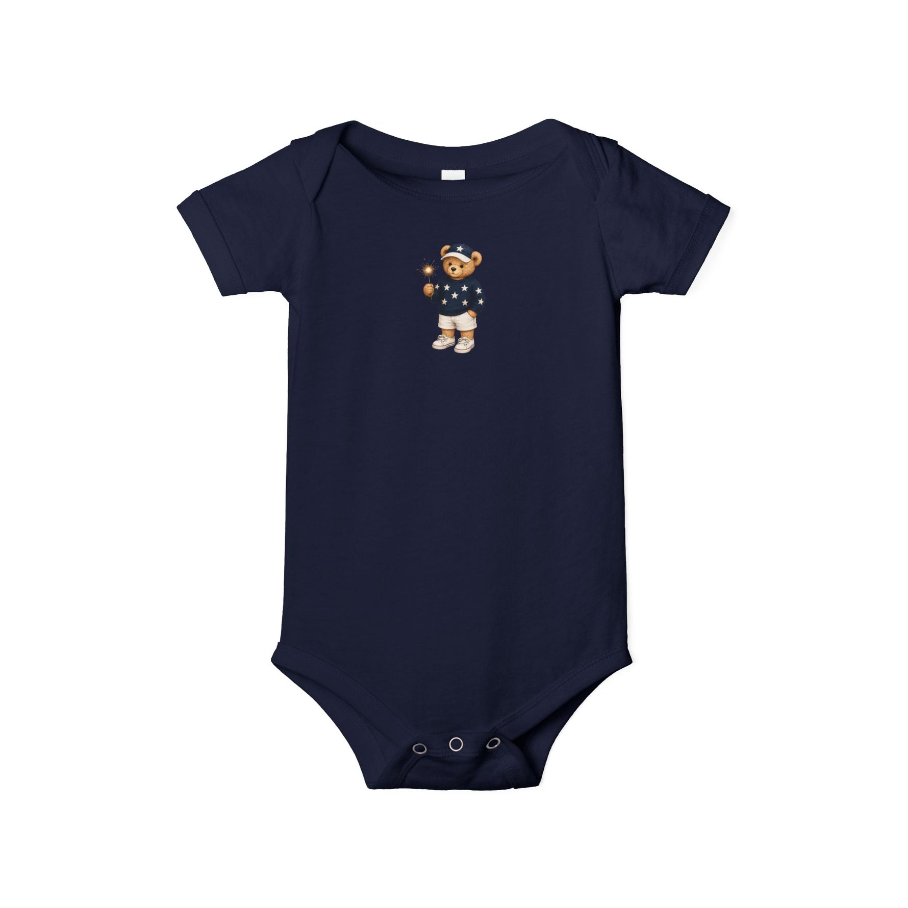 Baby Bodysuit with Nautical Teddy Bear Graphic — Newborn One-Piece
