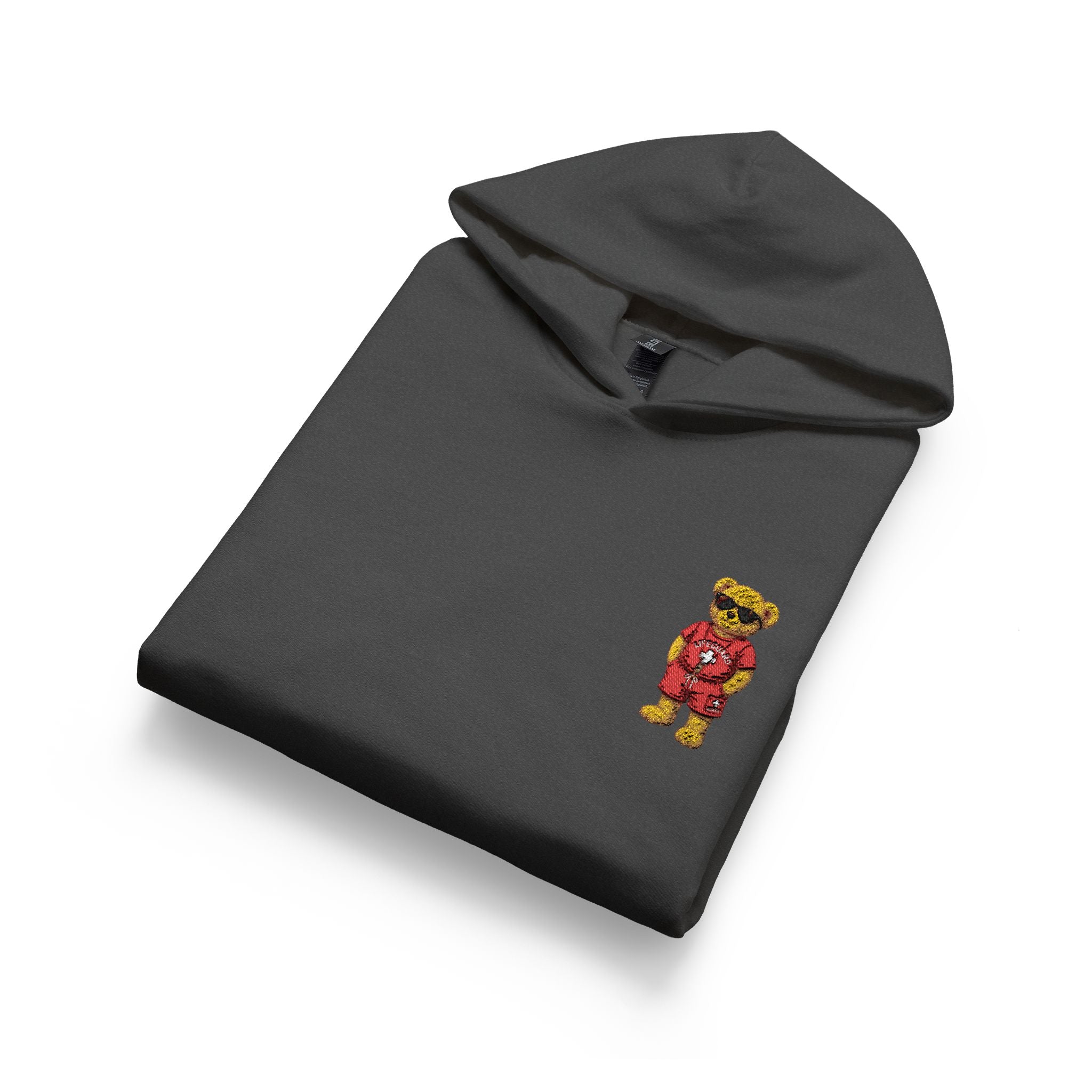 Kids Hoodie with Colorful Cartoon Bear Pocket Design