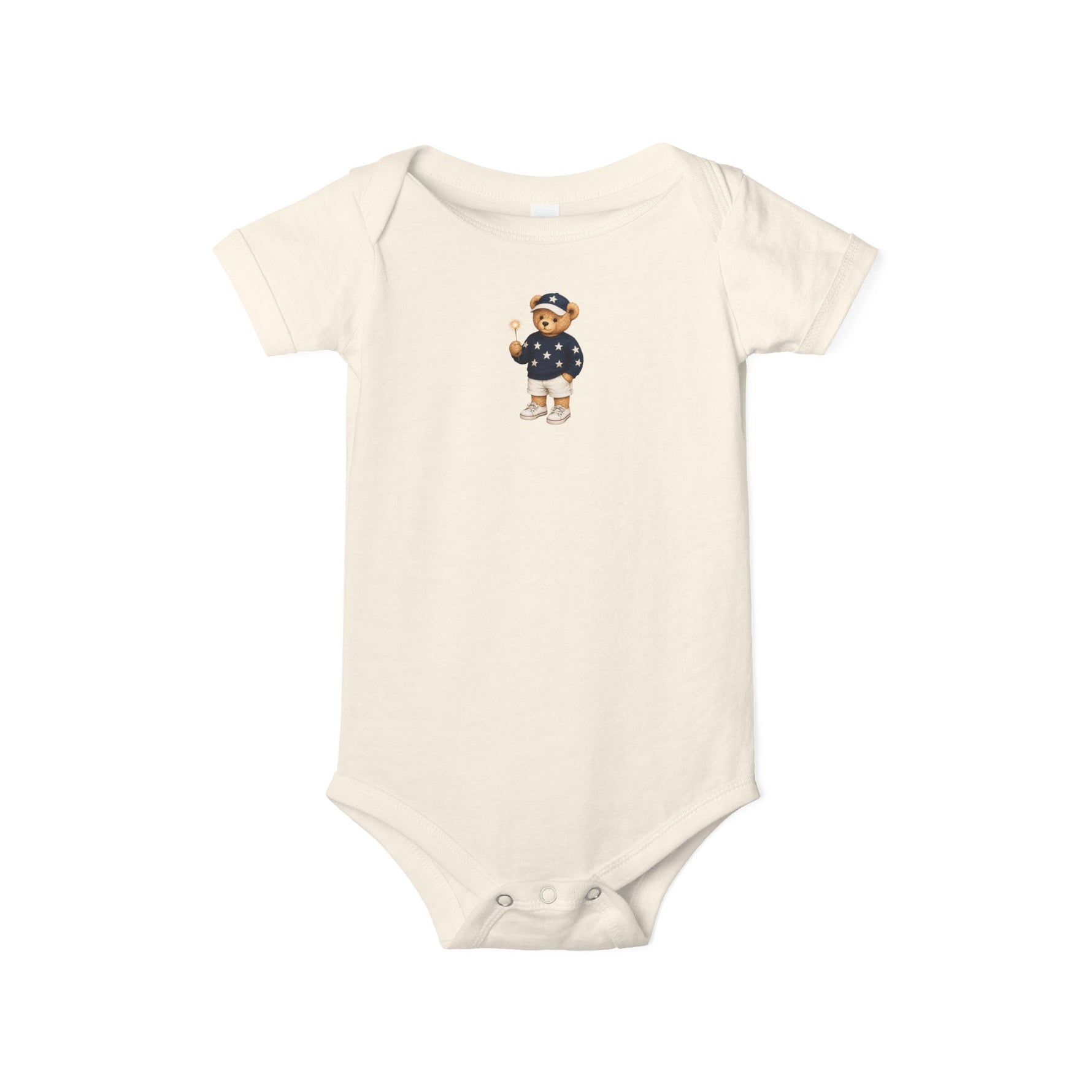 Baby Bodysuit with Nautical Teddy Bear Graphic — Newborn One-Piece
