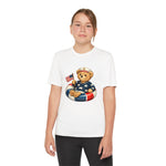 Patriotic Teddy Bear Floatie Youth T-Shirt | American Flag Kids Tee