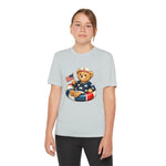Patriotic Teddy Bear Floatie Youth T-Shirt | American Flag Kids Tee