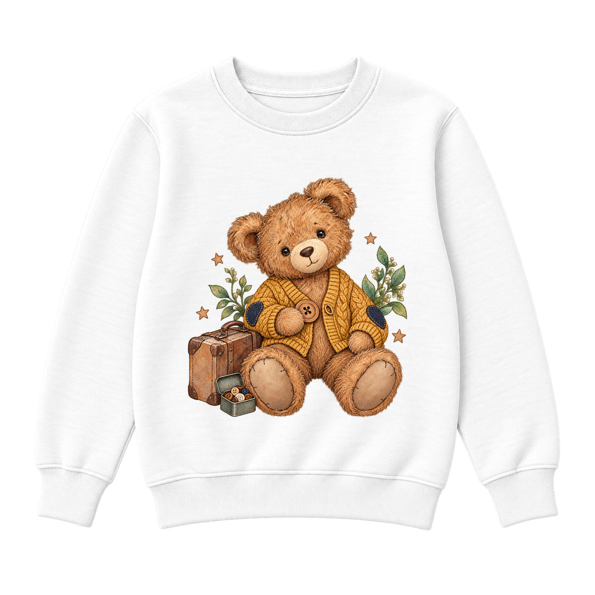 Storybook — Button Bear and the Golden Cardigan — Boys' Sweatshirt / White