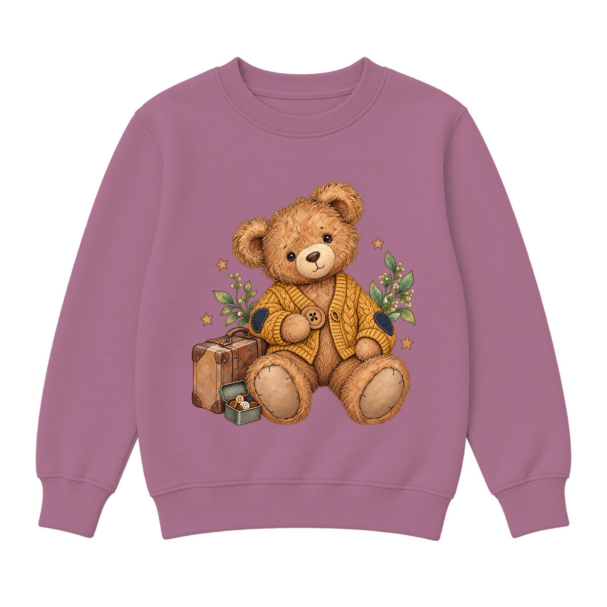Storybook — Button Bear and the Golden Cardigan — Girls' Sweatshirt / Mauvelous
