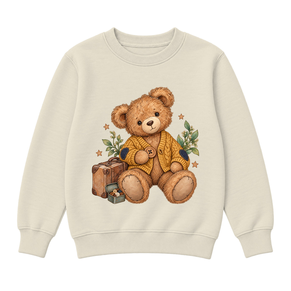Storybook — Button Bear and the Golden Cardigan — Girls' Sweatshirt / Natural Heather