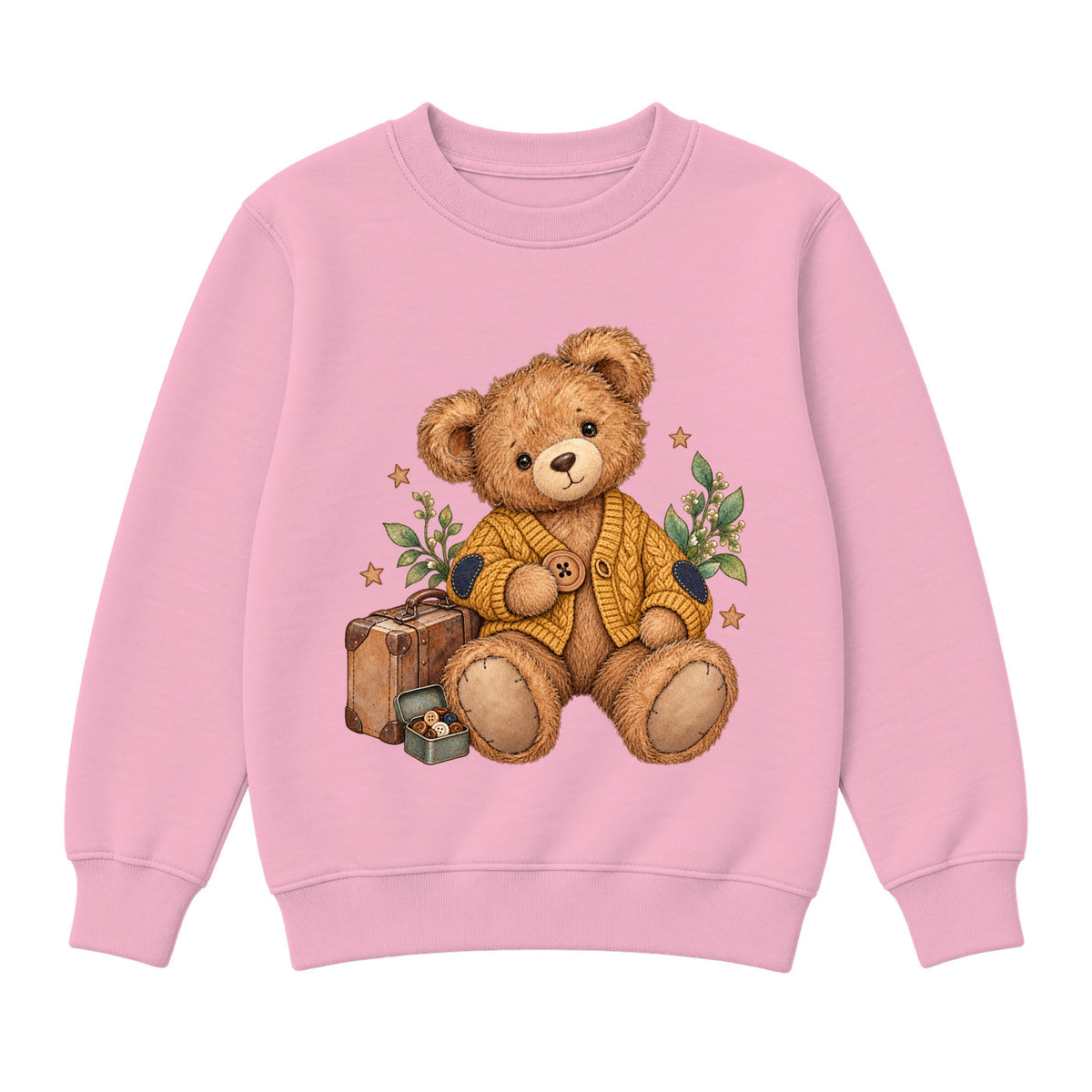 Storybook — Button Bear and the Golden Cardigan — Girls' Sweatshirt / Pink