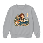 Storybook — Teal Princess Reading with Sleeping Corgi — Boys' Sweatshirt / Athletic Heather