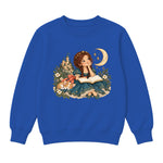 Storybook — Teal Princess Reading with Sleeping Corgi — Boys' Sweatshirt / Royal