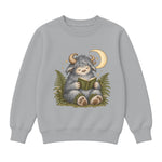 Storybook — Wild Creature Reading Beneath Crescent Moon — Boys' Sweatshirt / Athletic Heather