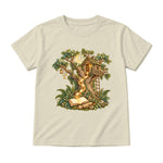 Storybook — Magical Treehouse with Golden Page Sparks — Youth T-Shirt / Natural