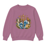 Storybook — Mythic Trident and Bronze Owl — Girls' Sweatshirt / Mauvelous