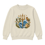 Storybook — Mythic Trident and Bronze Owl — Girls' Sweatshirt / Natural Heather