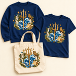 Storybook — Mythic Trident and Bronze Owl — Navy apparel preview