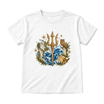 Storybook — Mythic Trident and Bronze Owl — Youth T-Shirt / White