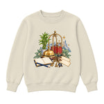 Storybook — Brass Bell, Guest Ledger, and Luggage — Girls' Sweatshirt / Natural Heather