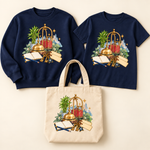 Storybook — Brass Bell, Guest Ledger, and Luggage — Navy apparel preview