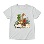 Storybook — Brass Bell, Guest Ledger, and Luggage — Youth T-Shirt / Ash