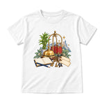 Storybook — Brass Bell, Guest Ledger, and Luggage — Youth T-Shirt / White