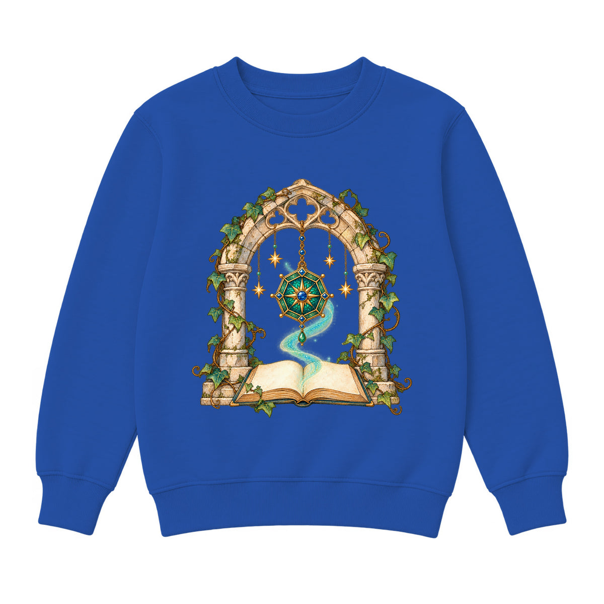 Storybook — Magical Compass in a Vine-Covered Arch — Boys' Sweatshirt / Royal