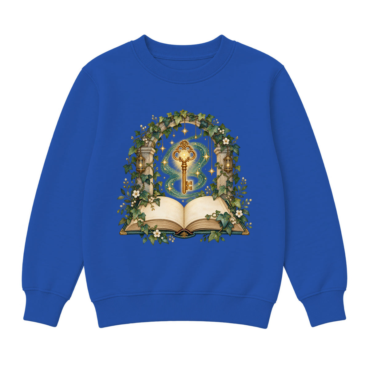 Storybook — Luminous Key Beneath the Ivy Arch — Boys' Sweatshirt / Royal