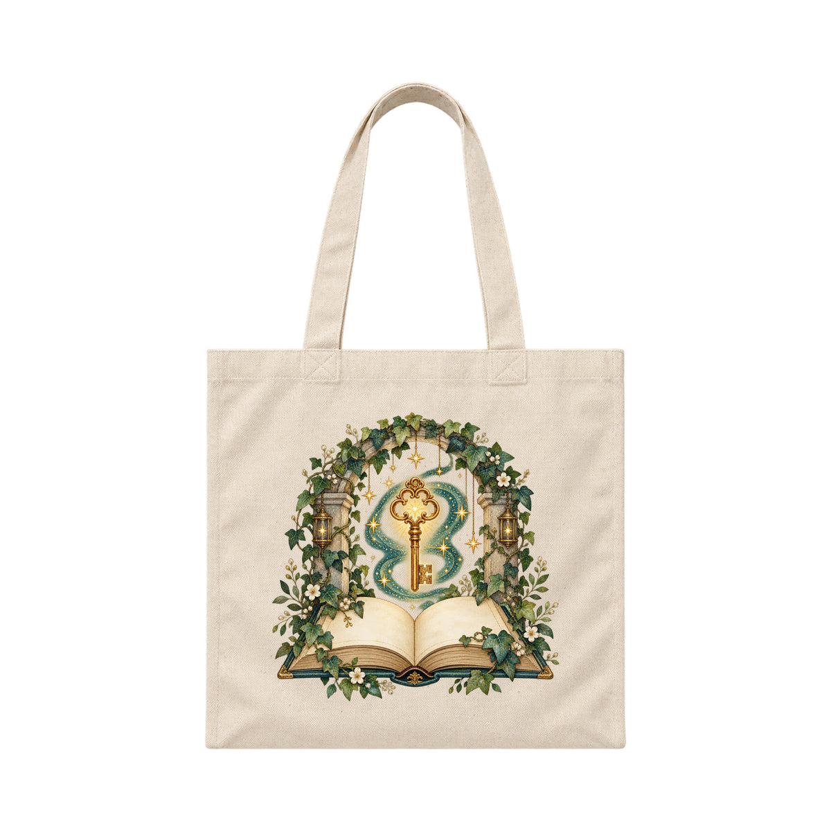 Storybook — Luminous Key Beneath the Ivy Arch — Canvas Tote / Natural