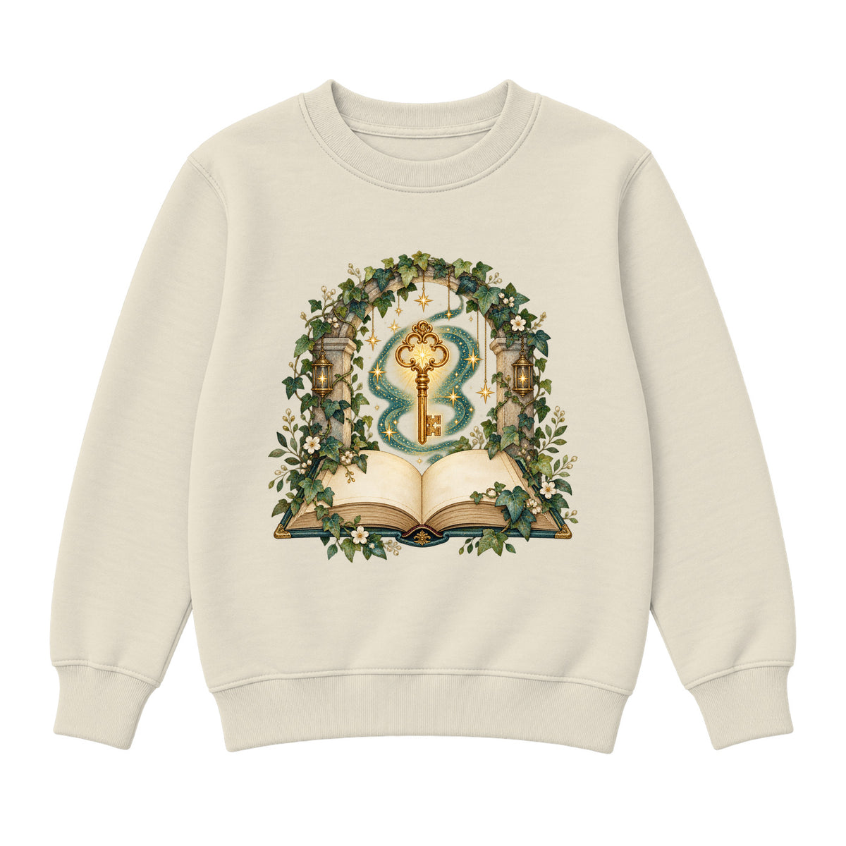 Storybook — Luminous Key Beneath the Ivy Arch — Girls' Sweatshirt / Natural Heather