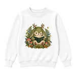 Storybook — Mossy Woodland Reader Under Ferns — Boys' Sweatshirt / White