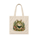 Storybook — Mossy Woodland Reader Under Ferns — Canvas Tote / Natural