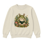 Storybook — Mossy Woodland Reader Under Ferns — Girls' Sweatshirt / Natural Heather