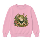 Storybook — Mossy Woodland Reader Under Ferns — Girls' Sweatshirt / Pink