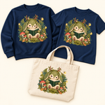 Storybook — Mossy Woodland Reader Under Ferns — Navy apparel preview