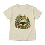 Storybook — Mossy Woodland Reader Under Ferns — Youth T-Shirt / Natural