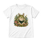 Storybook — Mossy Woodland Reader Under Ferns — Youth T-Shirt / White