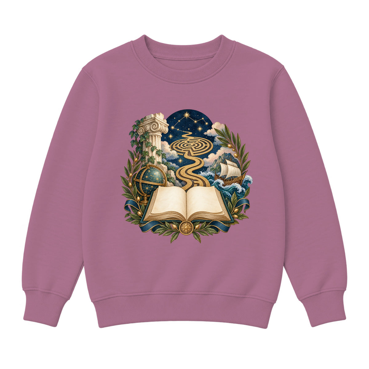 Storybook — Starlit Labyrinth Book Voyage — Girls' Sweatshirt / Mauvelous