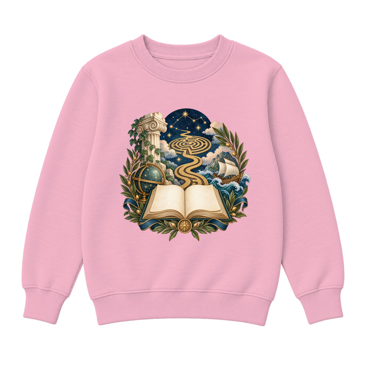 Storybook — Starlit Labyrinth Book Voyage — Girls' Sweatshirt / Pink