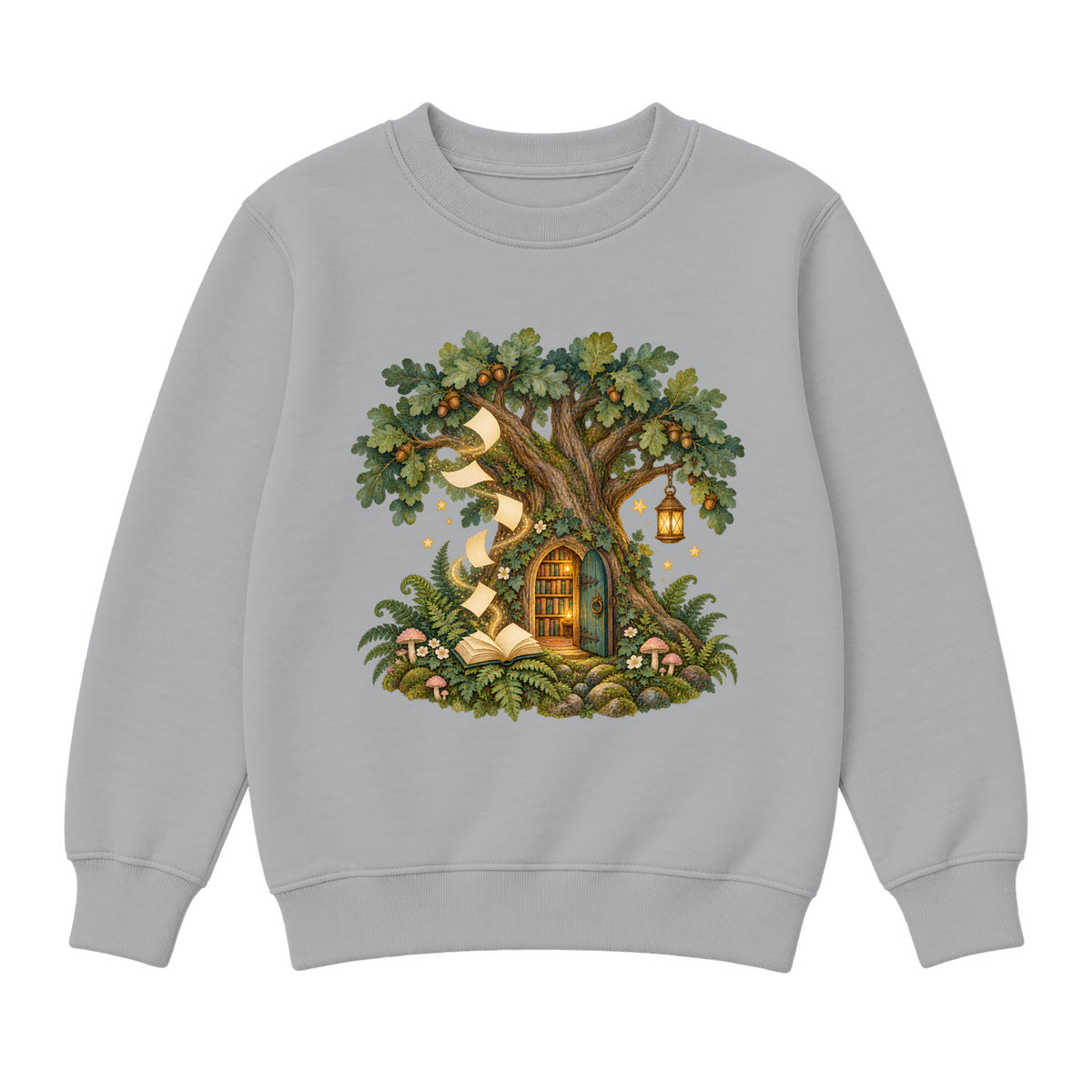 Storybook — Enchanted Oak Woodland Library — Boys' Sweatshirt / Athletic Heather
