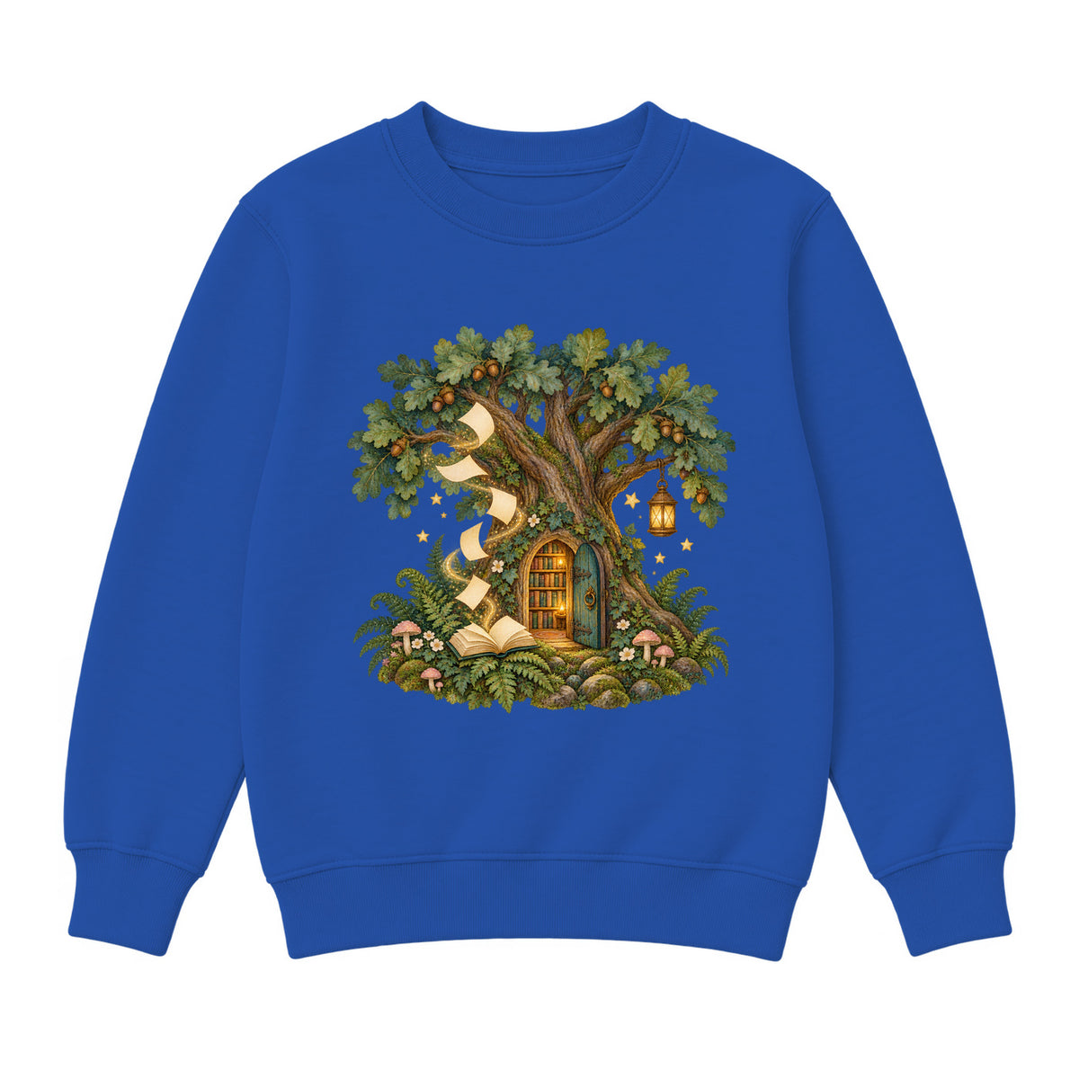 Storybook — Enchanted Oak Woodland Library — Boys' Sweatshirt / Royal