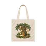 Storybook — Enchanted Oak Woodland Library — Canvas Tote / Natural