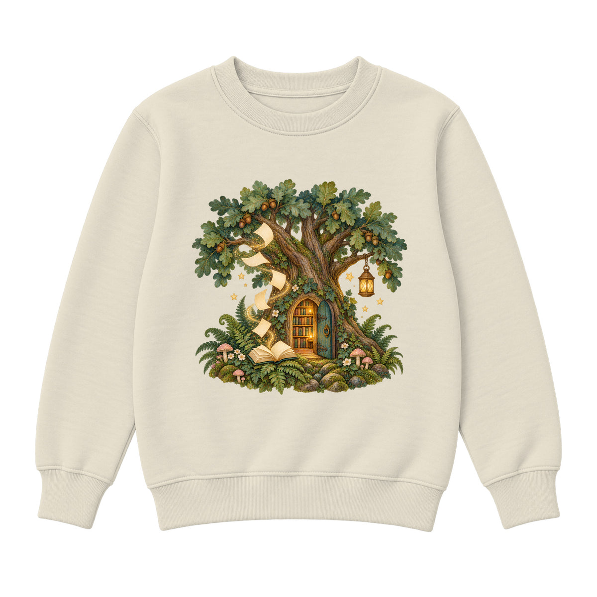 Storybook — Enchanted Oak Woodland Library — Girls' Sweatshirt / Natural Heather
