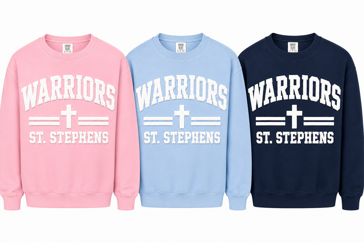 St. Stephens Lutheran Youth Puffed  Glitter - White, Pink , Navy