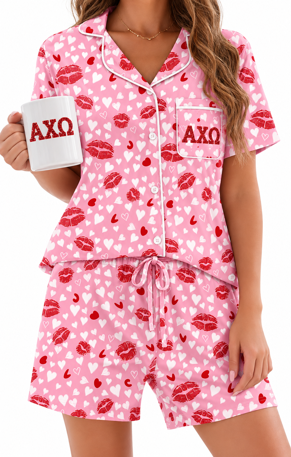 Alpha Chi Omega Soft Sleeptech Pajama Set